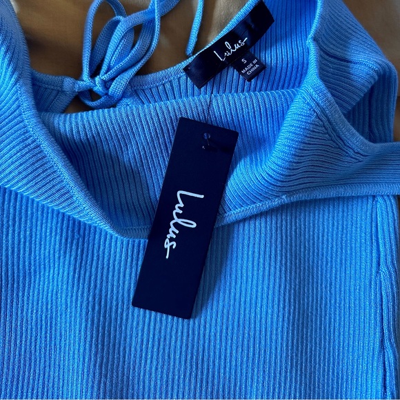 Lulu’s You and Tie Light Blue Ribbed Tie-Back Tank - Picture 6 of 6